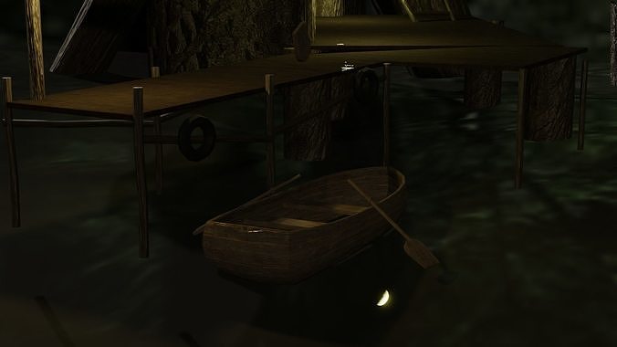 low poly boat Free low-poly 3D model