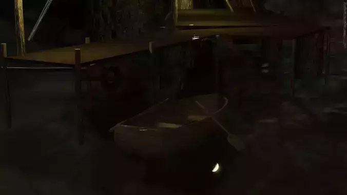 low poly boat Free low-poly 3D model