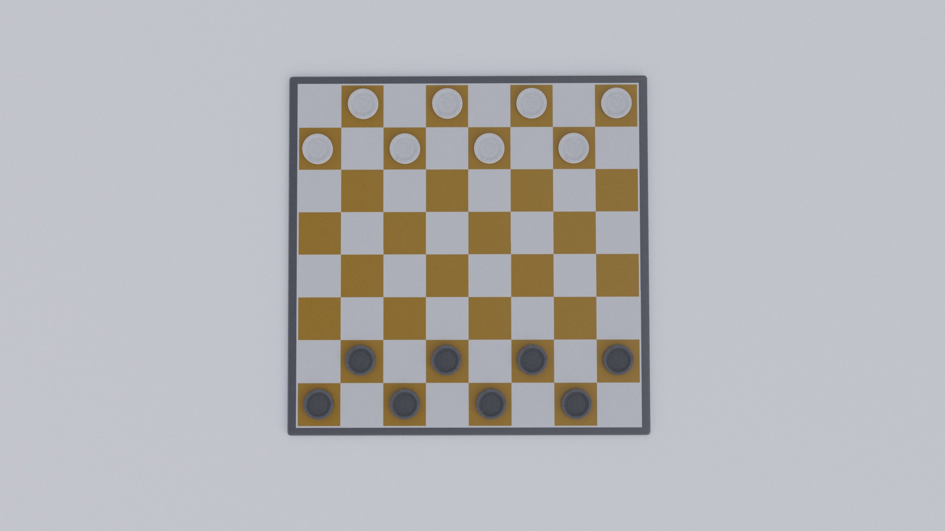 Checkers board game Low-poly 3D model_2