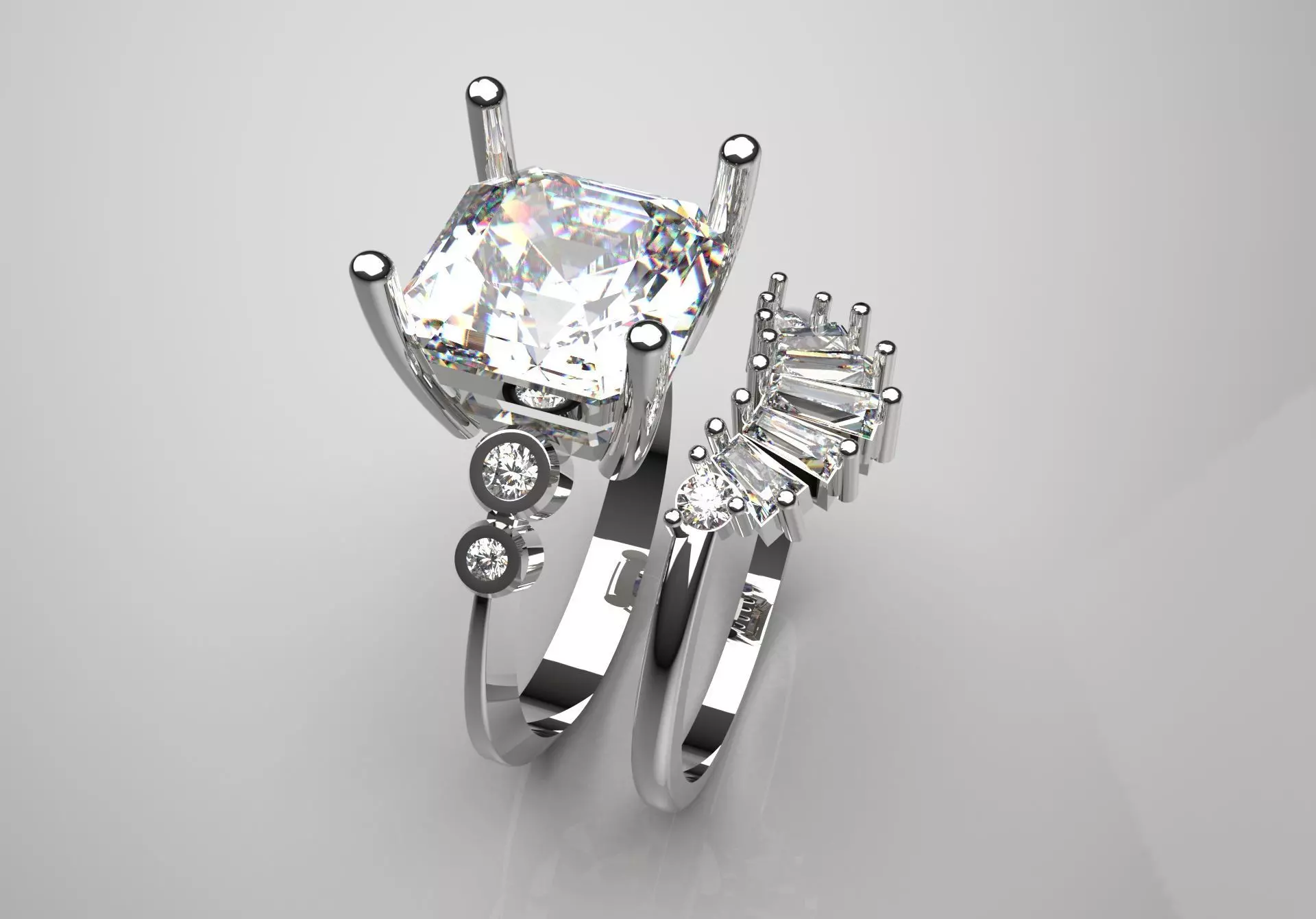 STL 3DM bridal jewelry ring model wr0073 3D print model