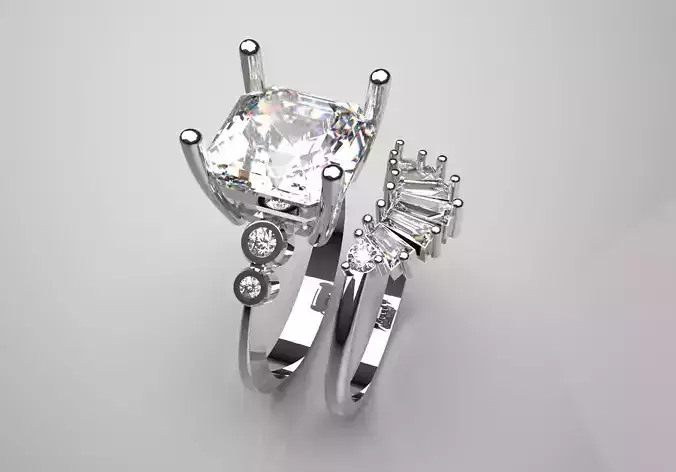 STL 3DM bridal jewelry ring model wr0073