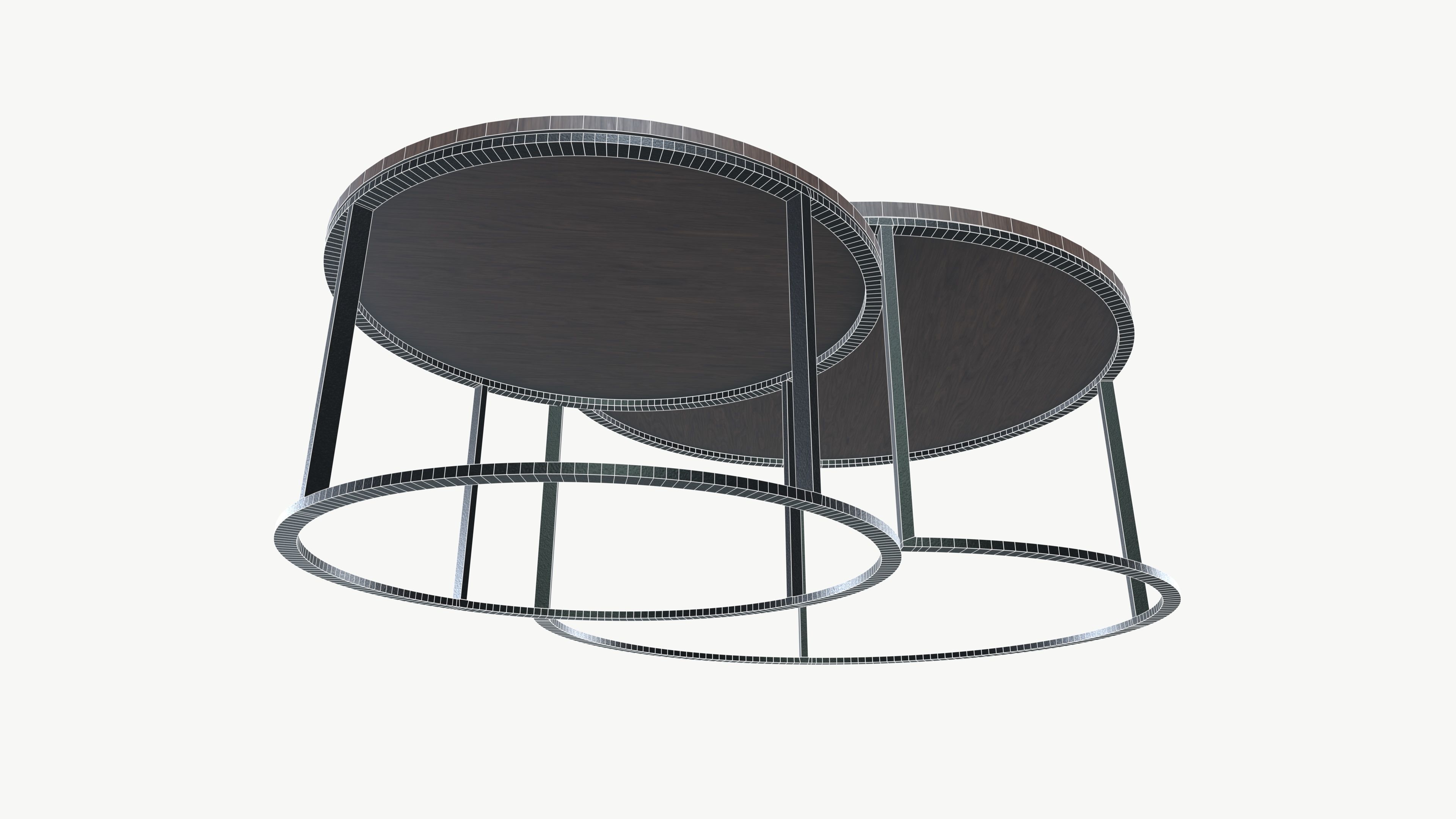 Coffee table Low-poly 3D model_6
