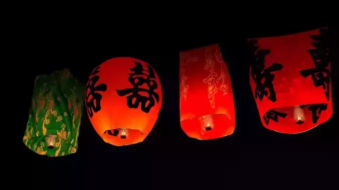  Chinese red sky lantern 