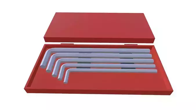 Allen Keys Tool box Low-poly 3D model