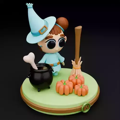 Figure Witch fragments 3D model for 3D print 3D print model