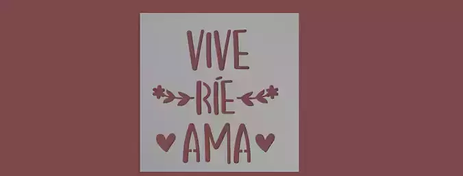 stencil love amor 3D model