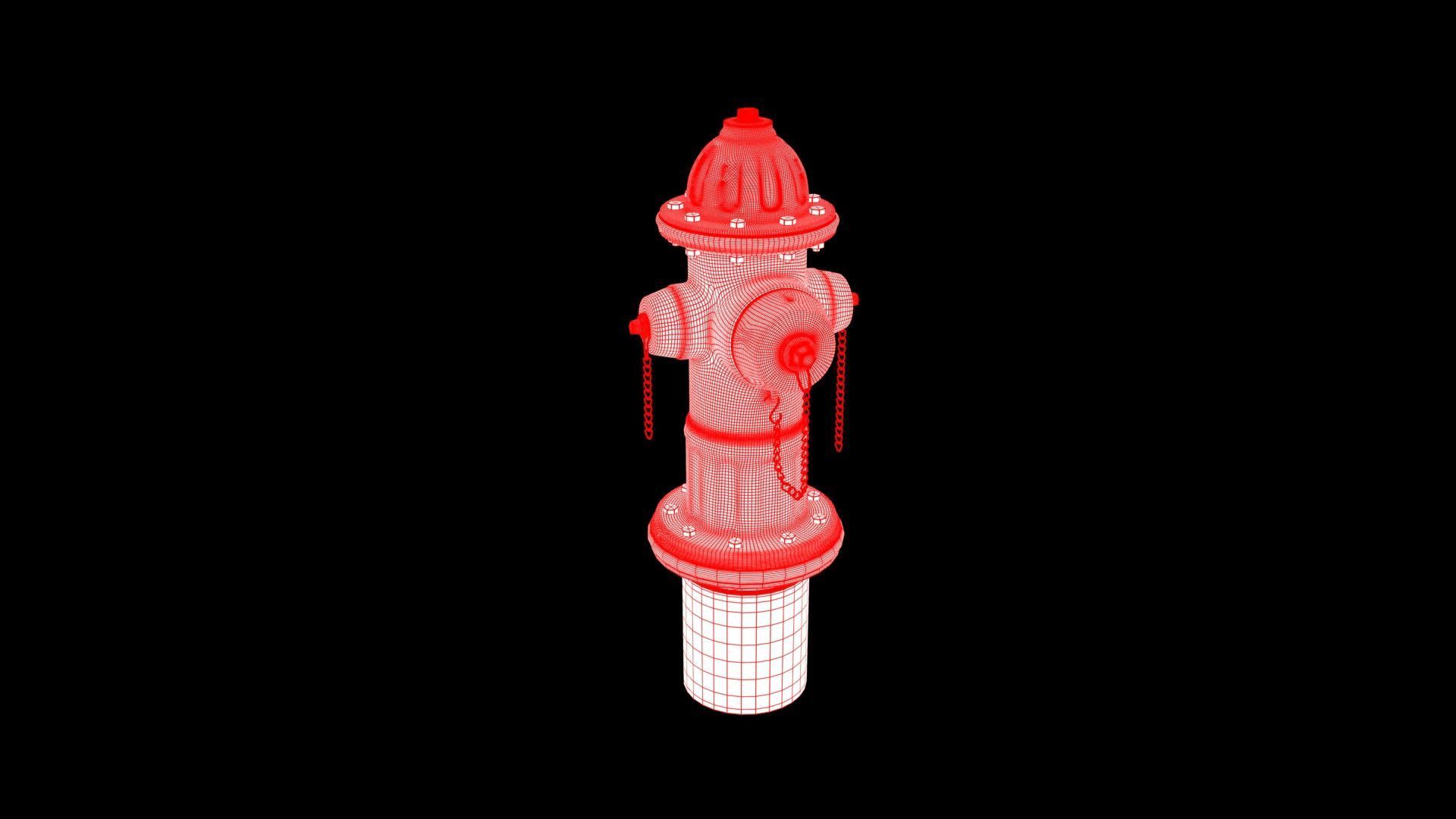 Fire hydrant Low-poly 3D model_8