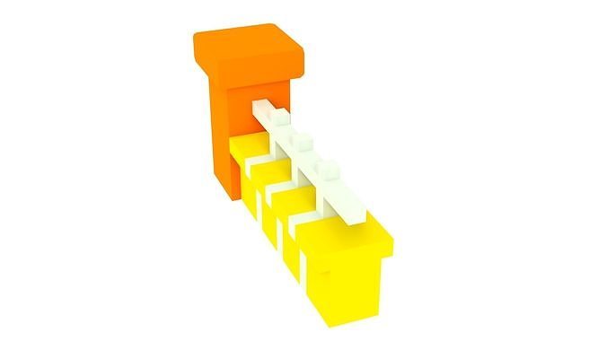  Stylized Cartoon Wall low poly Low-poly 3D model
