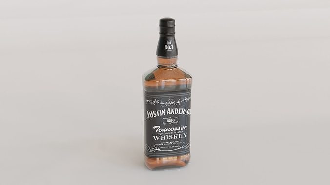 Whiskey Bottle Low-poly 3D model