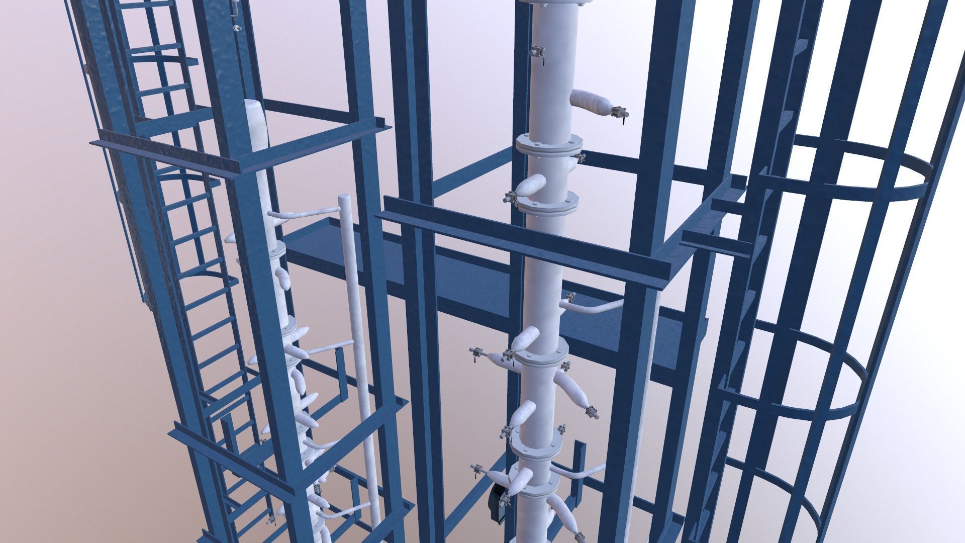 Industry Structure Low-poly 3D model_9