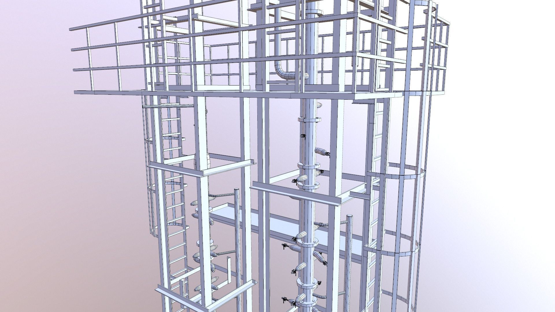 Industry Structure Low-poly 3D model_15