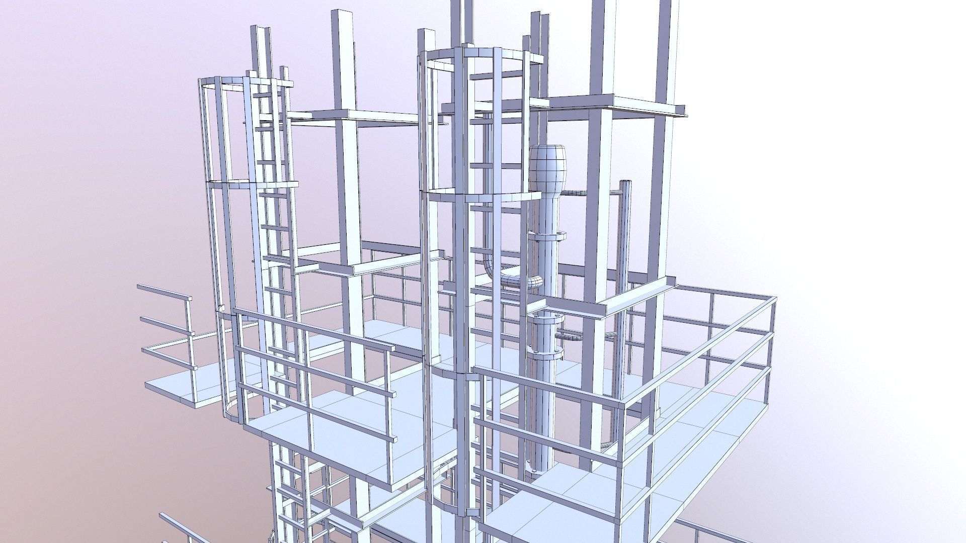 Industry Structure Low-poly 3D model_16