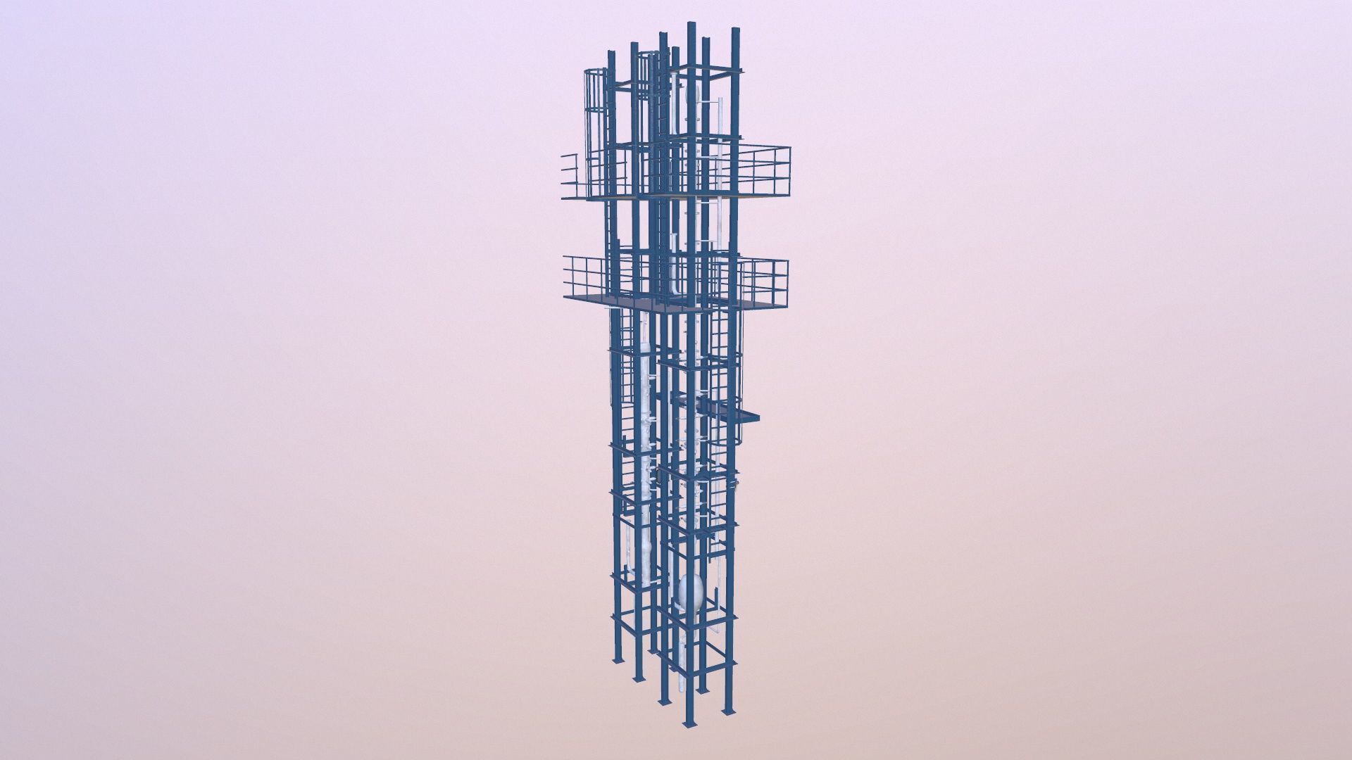 Industry Structure Low-poly 3D model_5