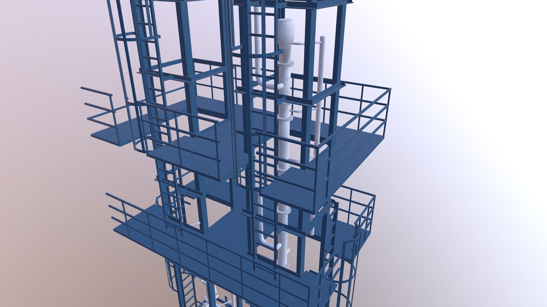 Industry Structure Low-poly 3D model_7