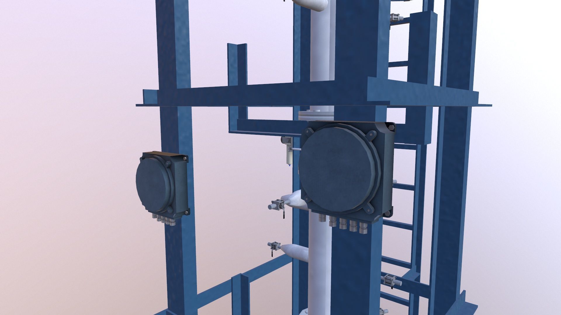Industry Structure Low-poly 3D model_3