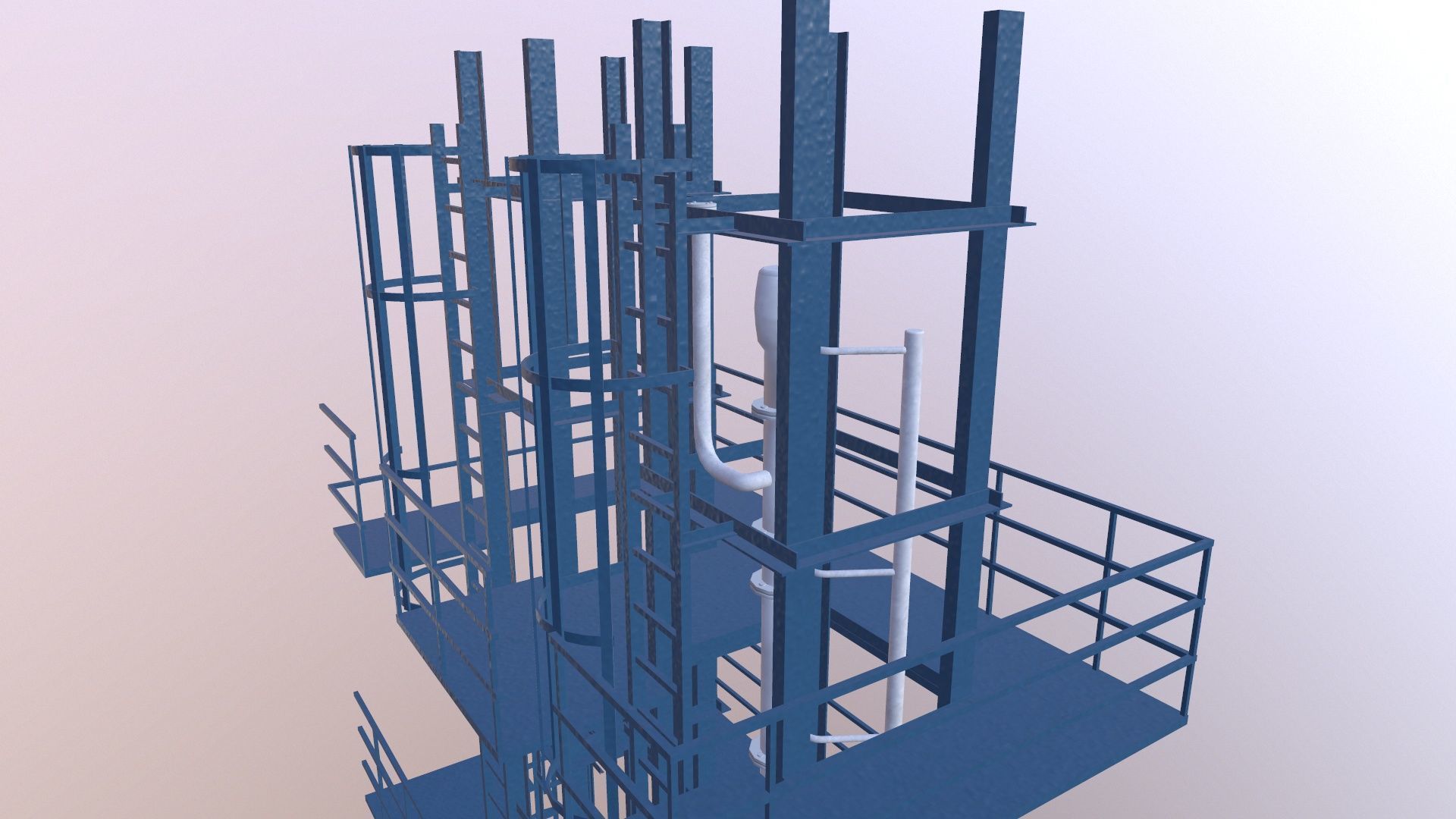 Industry Structure Low-poly 3D model_6