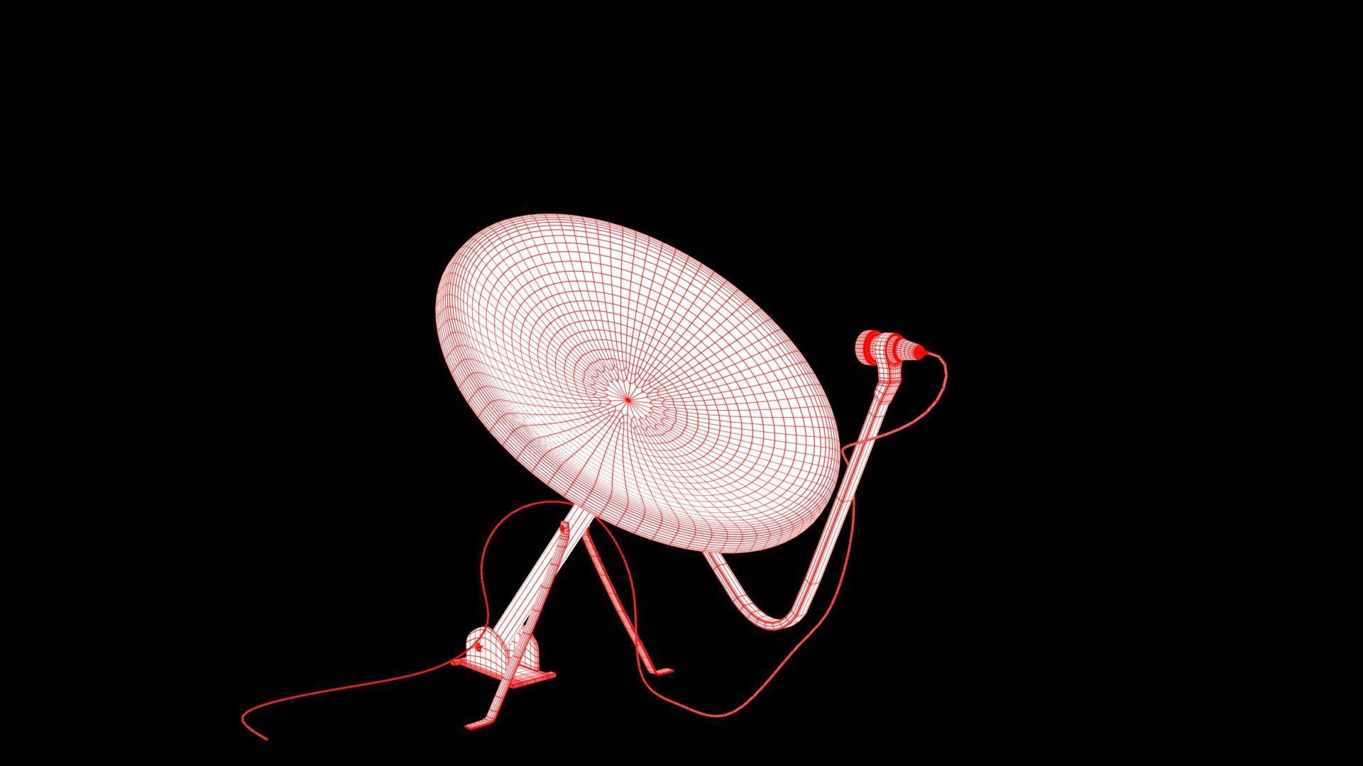 Satellite dish antenna Low-poly 3D model_8