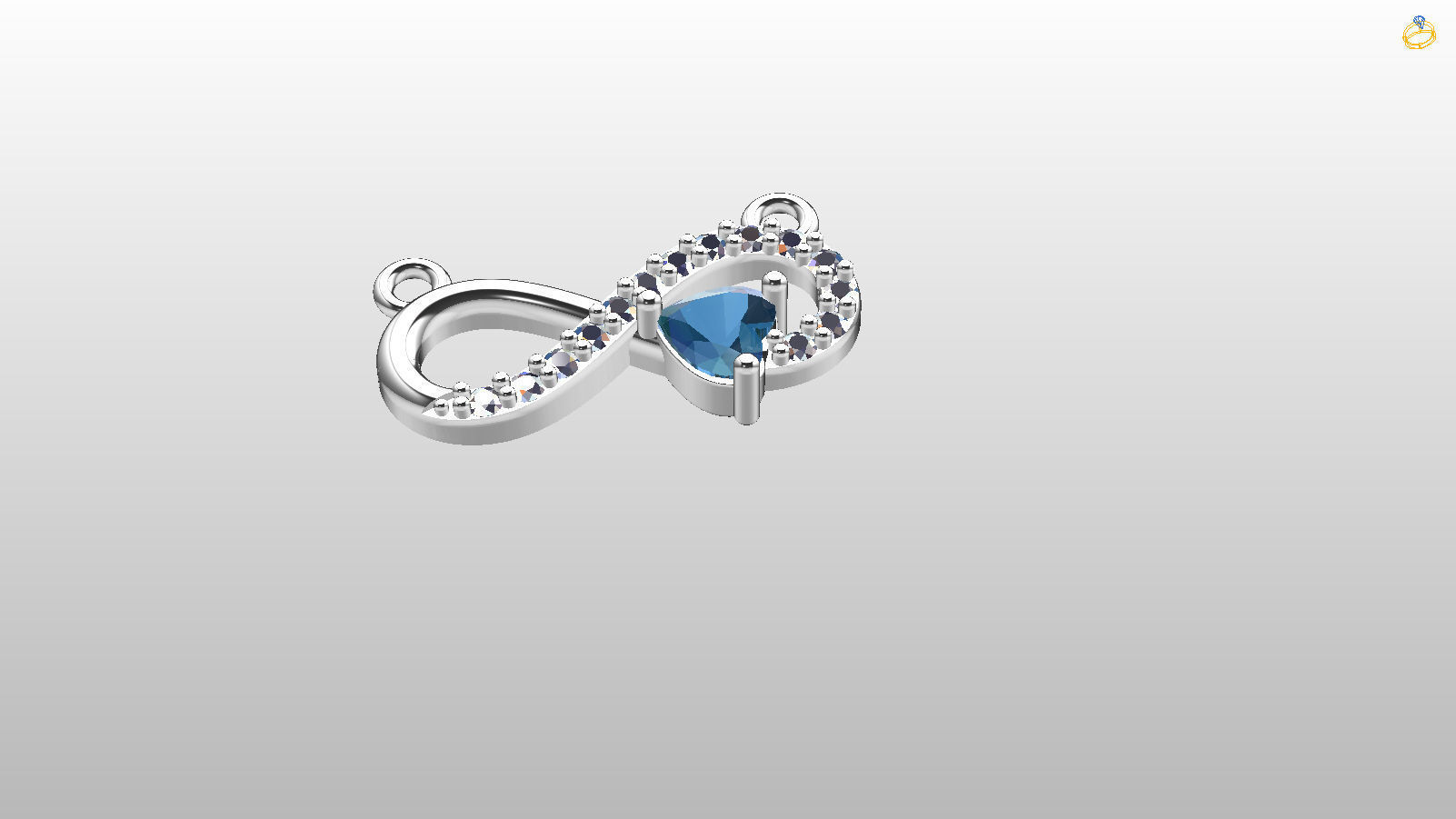 Infinity Heart Pendant 3D print model_2