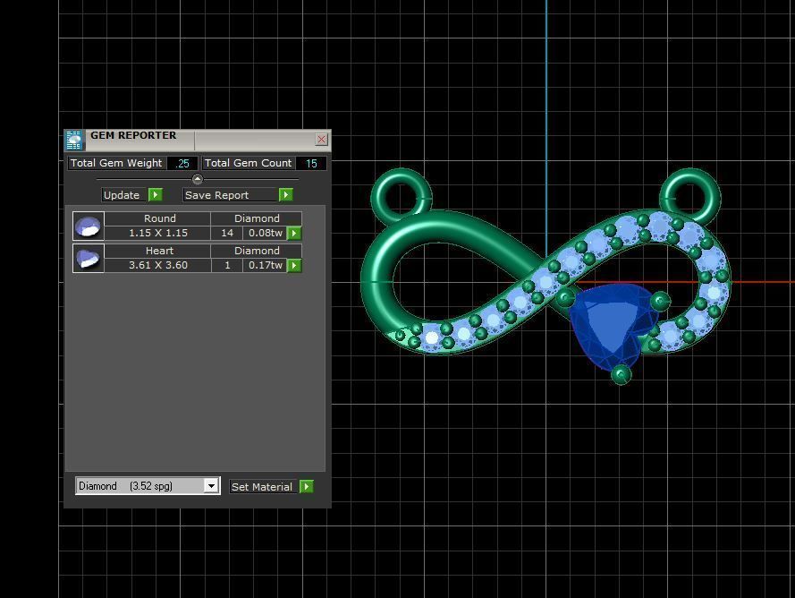 Infinity Heart Pendant 3D print model_4