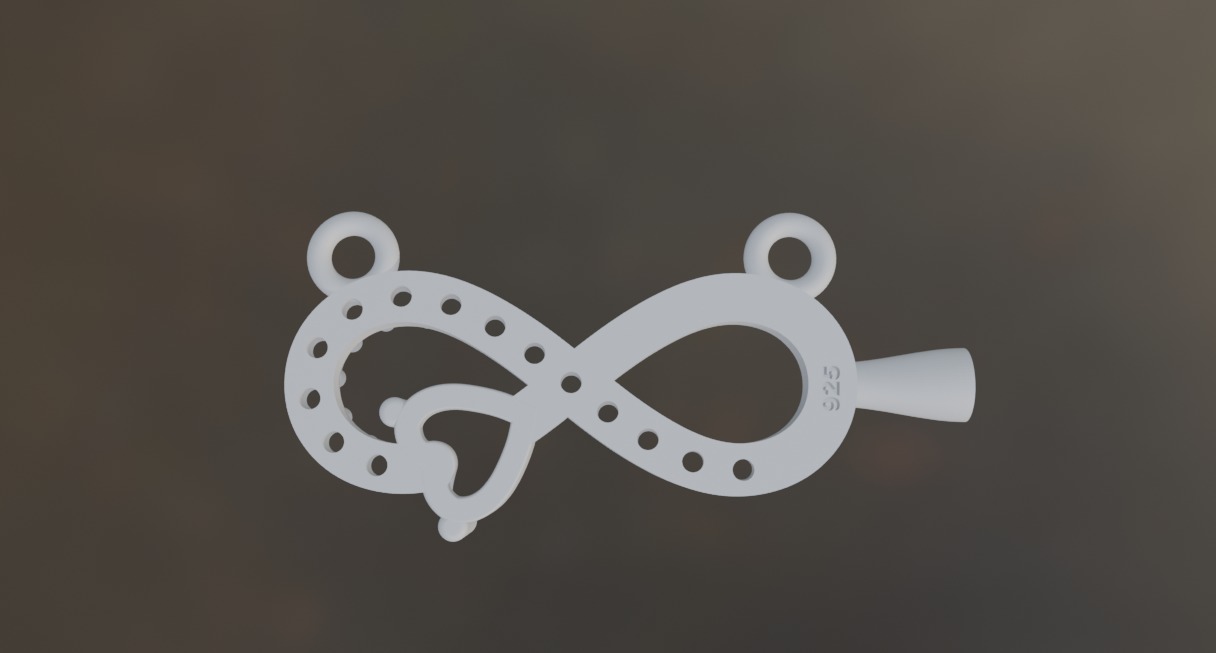 Infinity Heart Pendant 3D print model_6