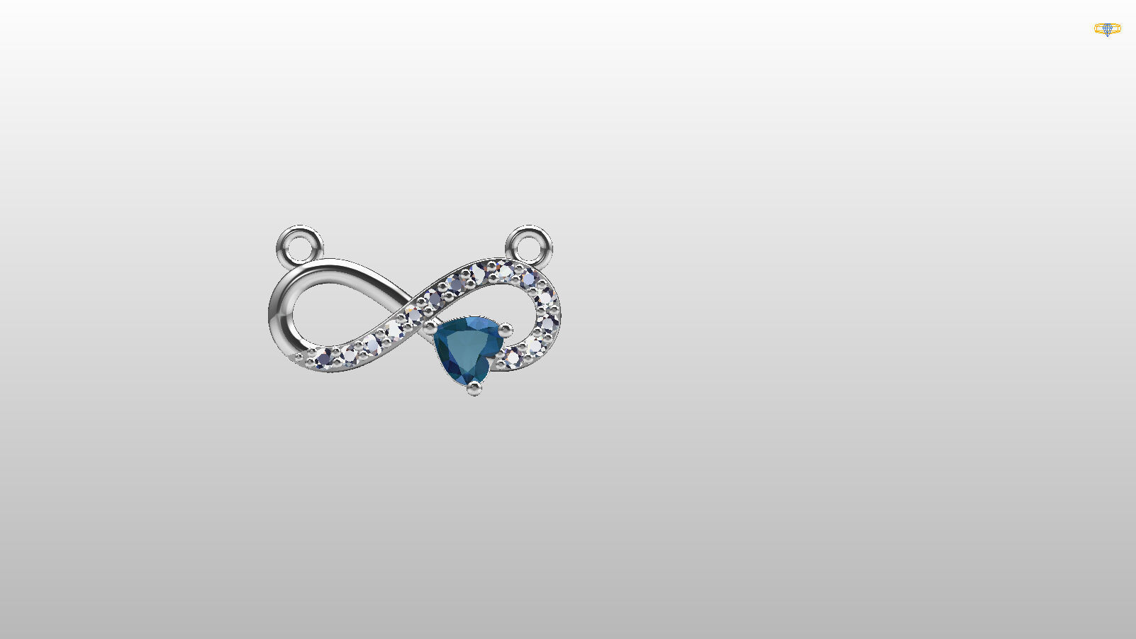 Infinity Heart Pendant 3D print model_1