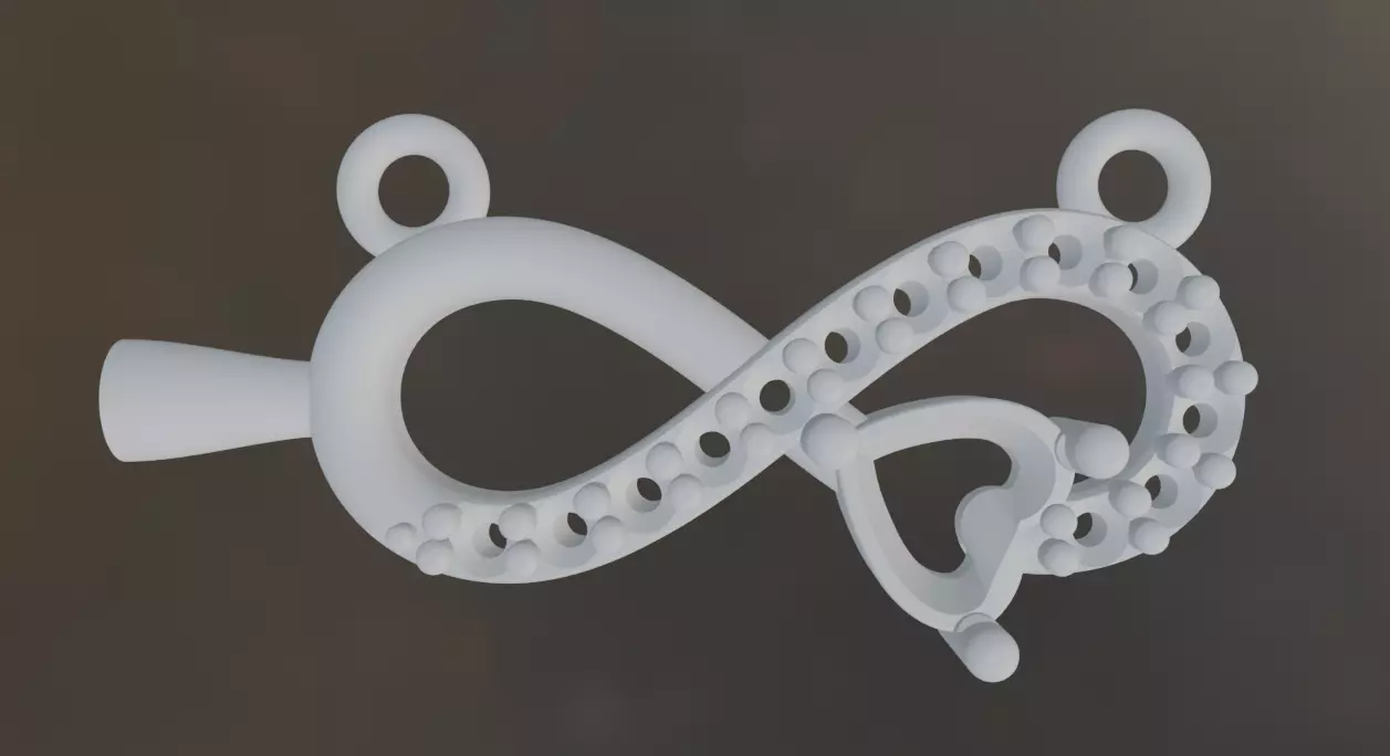 Infinity Heart Pendant 3D print model_0