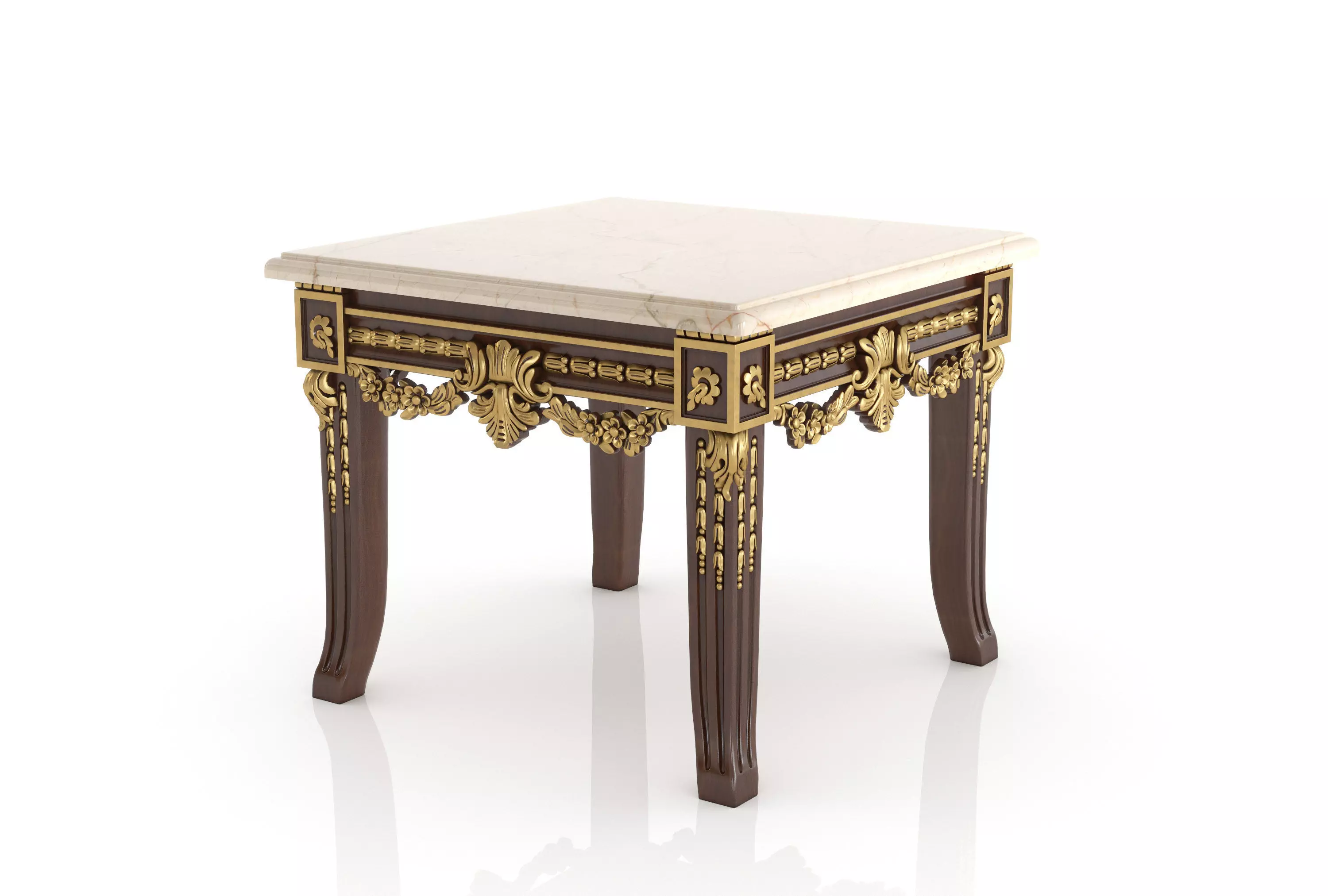 Hand carved side table by Modenese 3D model_0