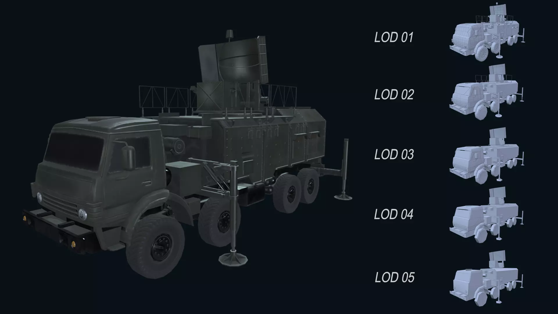 Asset - Army - Moskva 1 EW System 265 - 3D MODEL Low-poly Low-poly 3D model_0