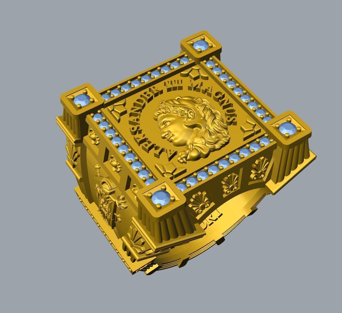 Alexander ring 3DM STL OBJ model for 3D printing and CNC 3D print model_10