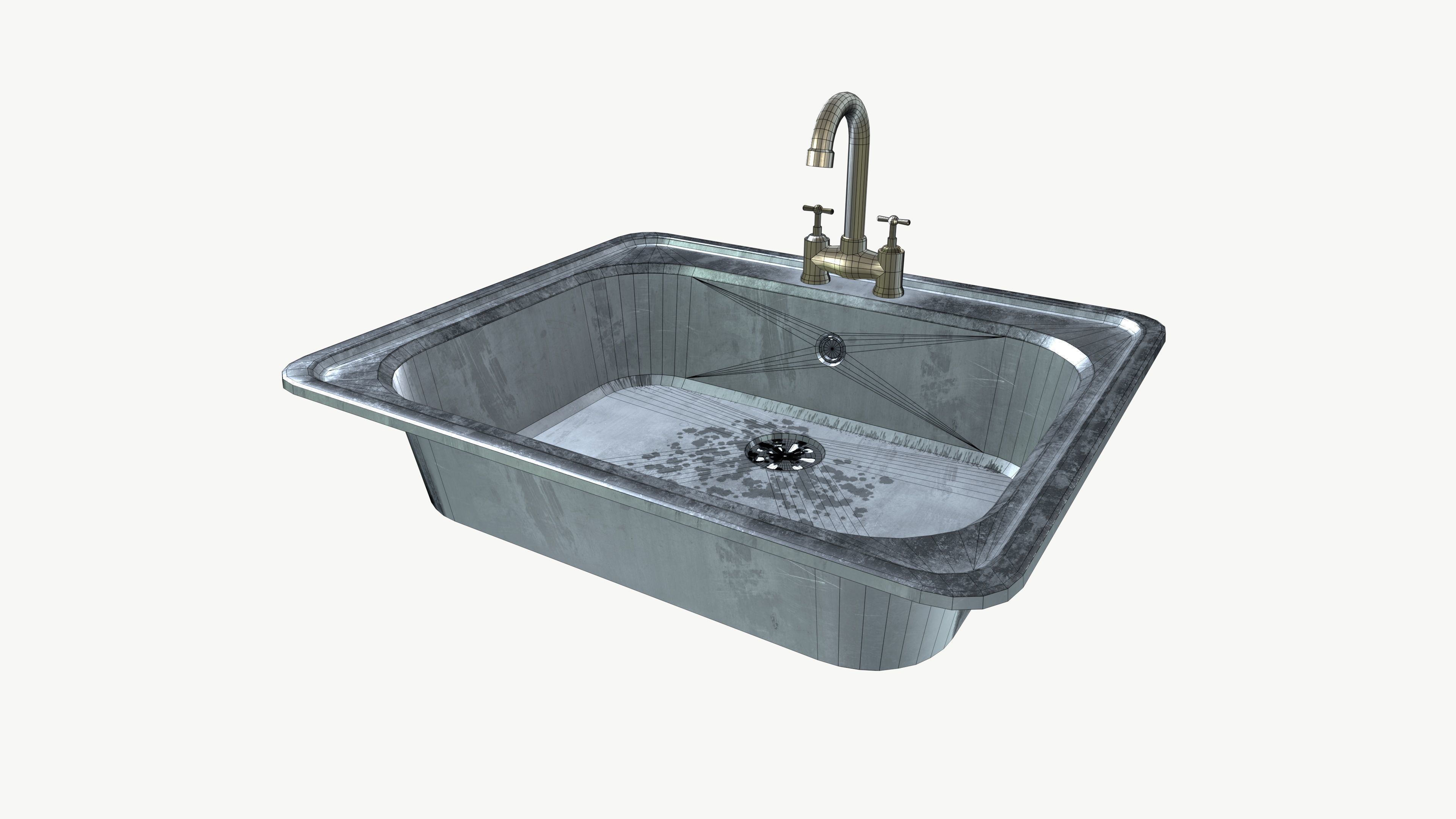 Kitchen Sink Low-poly 3D model_6