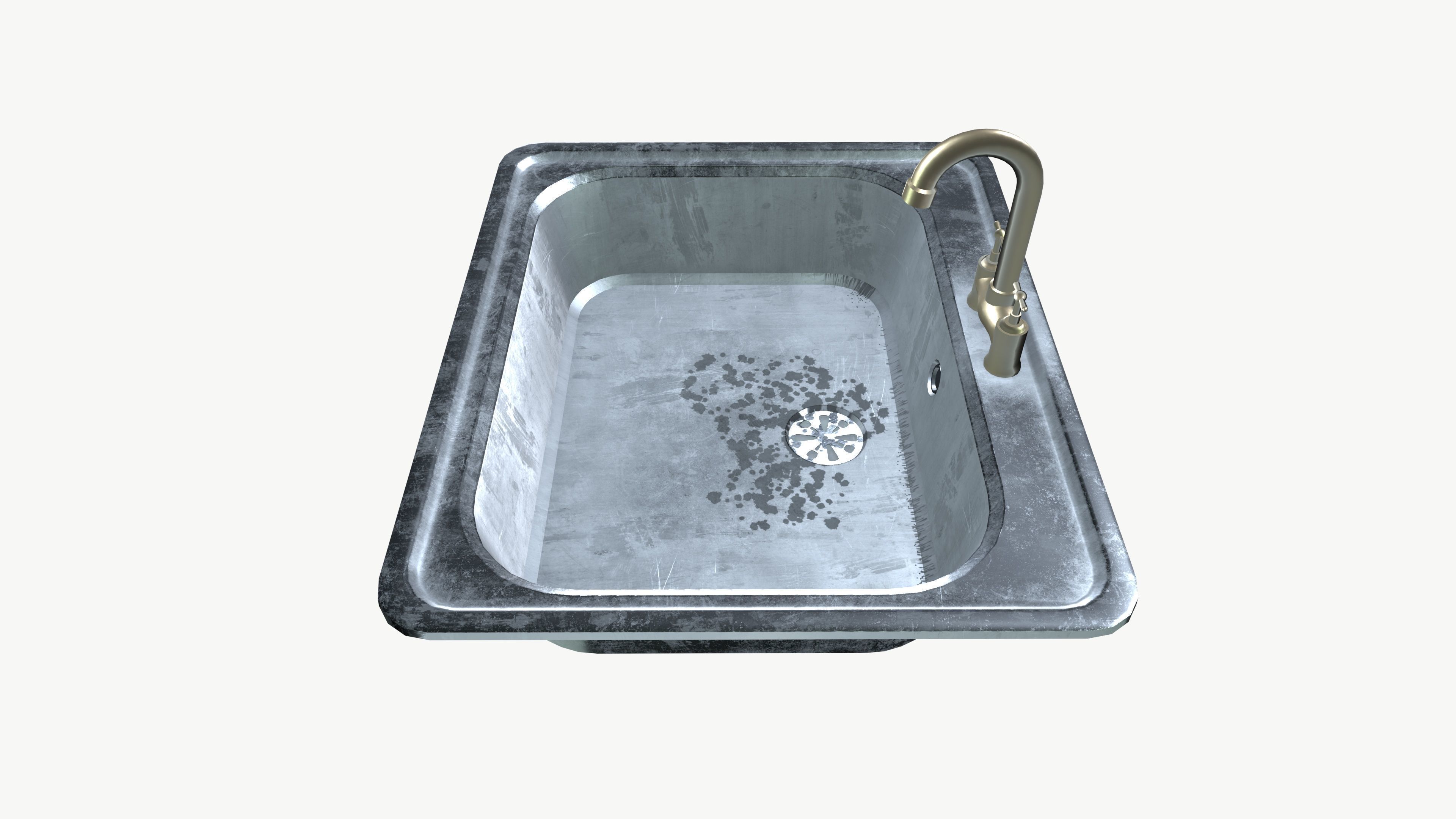Kitchen Sink Low-poly 3D model_4