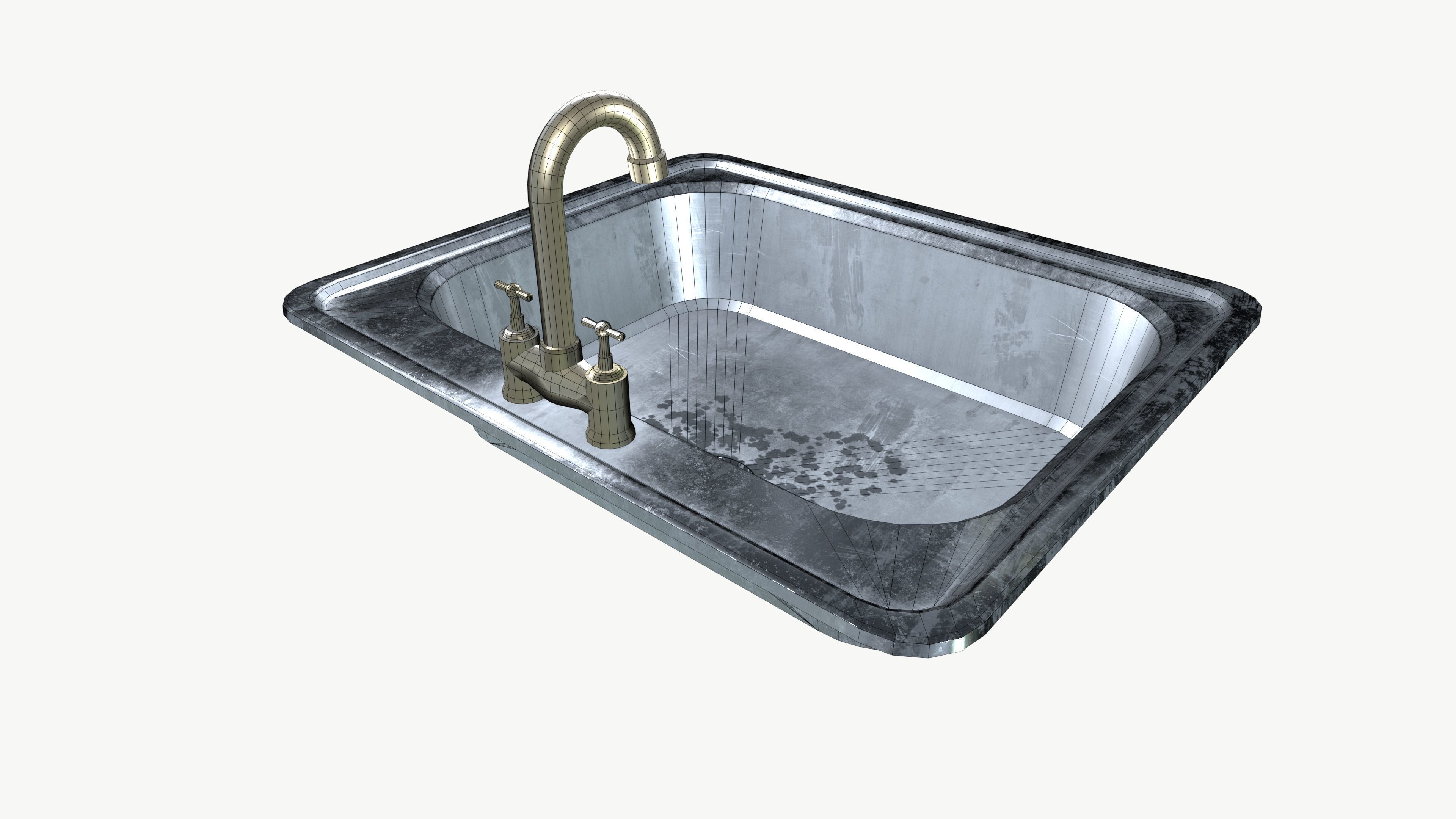 Kitchen Sink Low-poly 3D model_7