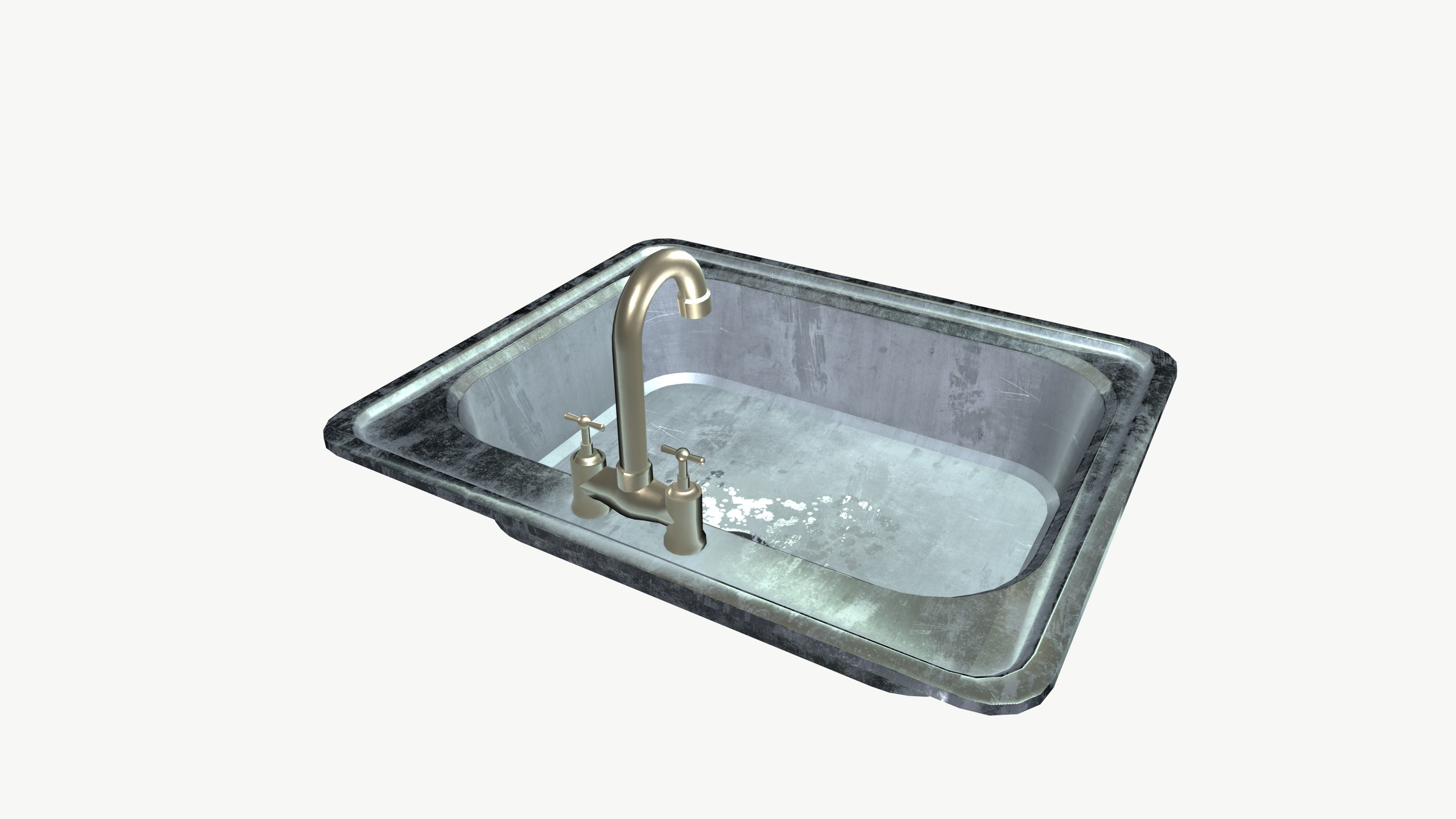 Kitchen Sink Low-poly 3D model_3