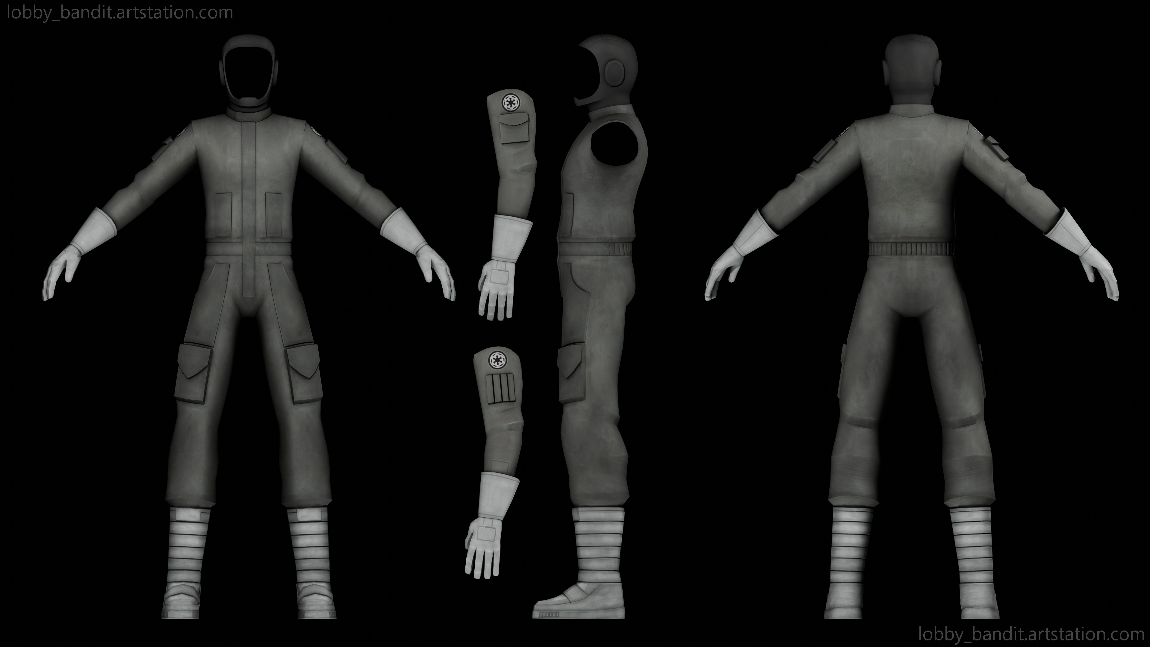 ATAT Pilot Low-poly 3D model_2