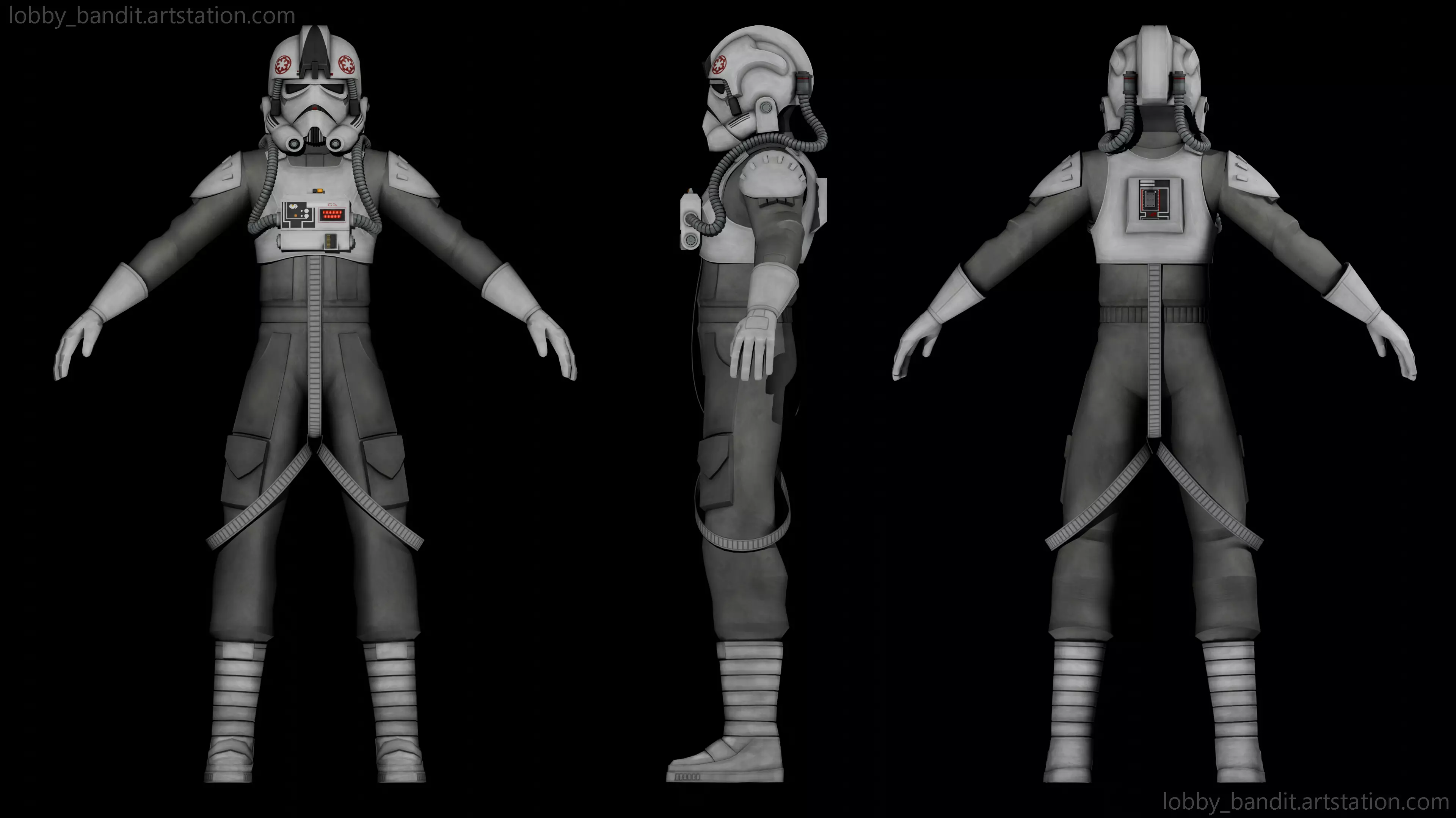 ATAT Pilot Low-poly 3D model_0