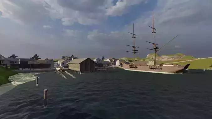 Galeon Ship-Galeon pirate ship-battle ship 3D model