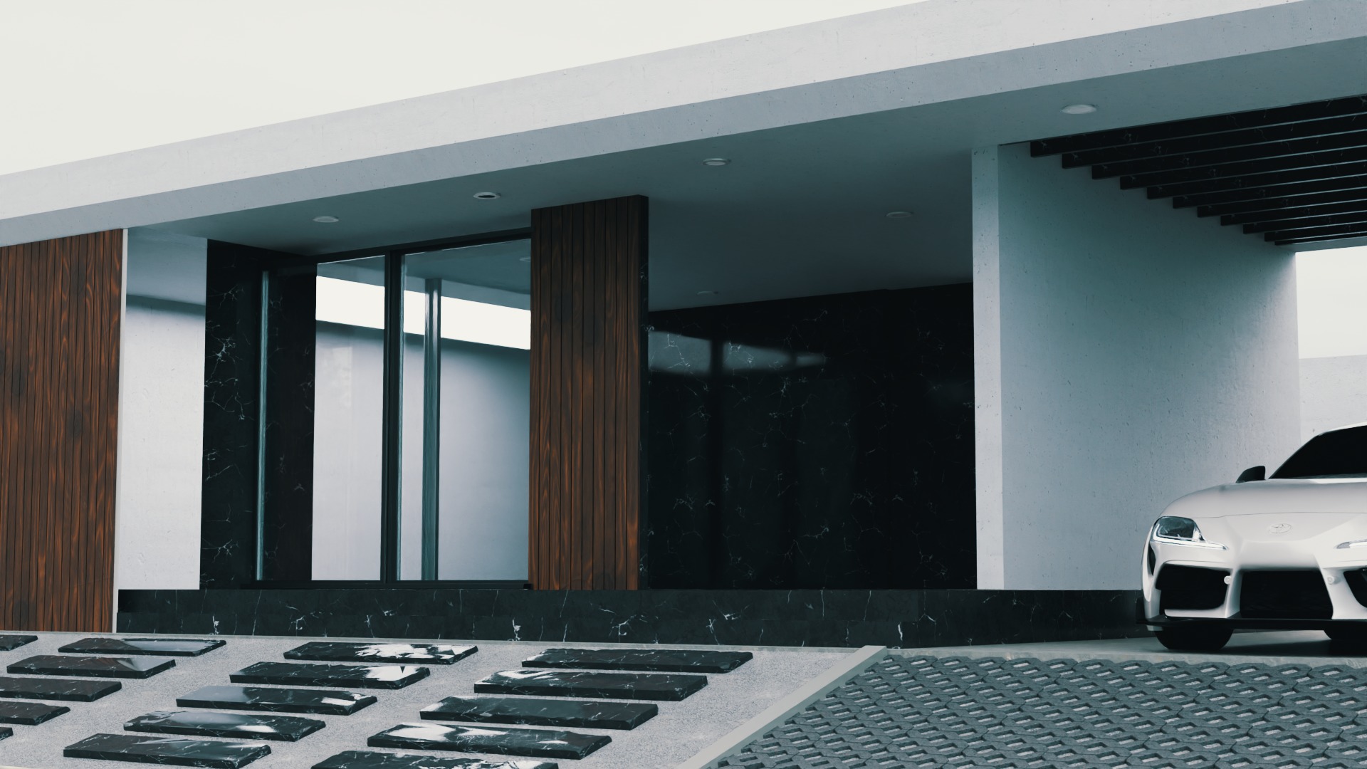 Exterior Car Scene 3D Model 3D model_6