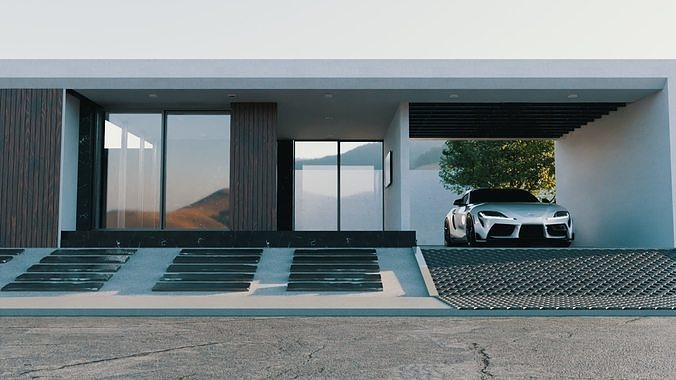 Exterior Car Scene 3D Model 3D model 5