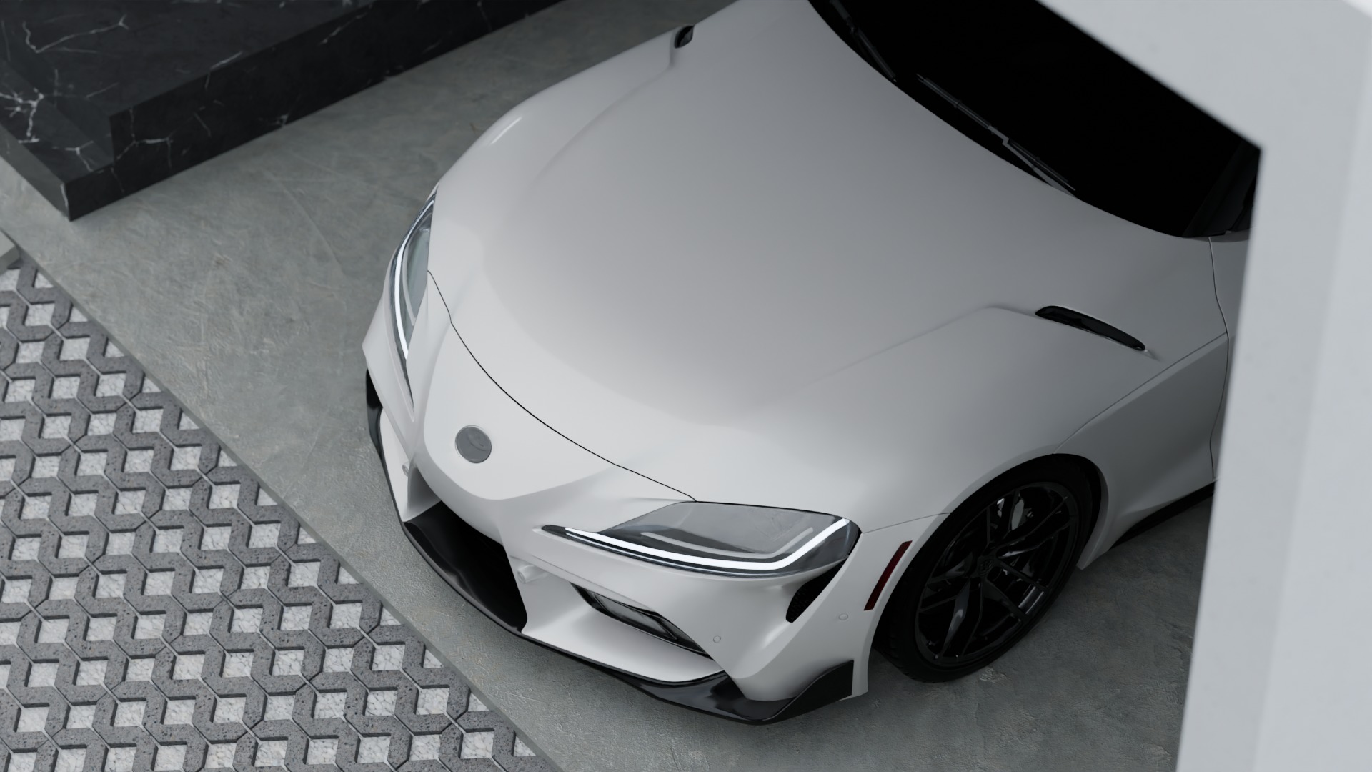 Exterior Car Scene 3D Model 3D model_3