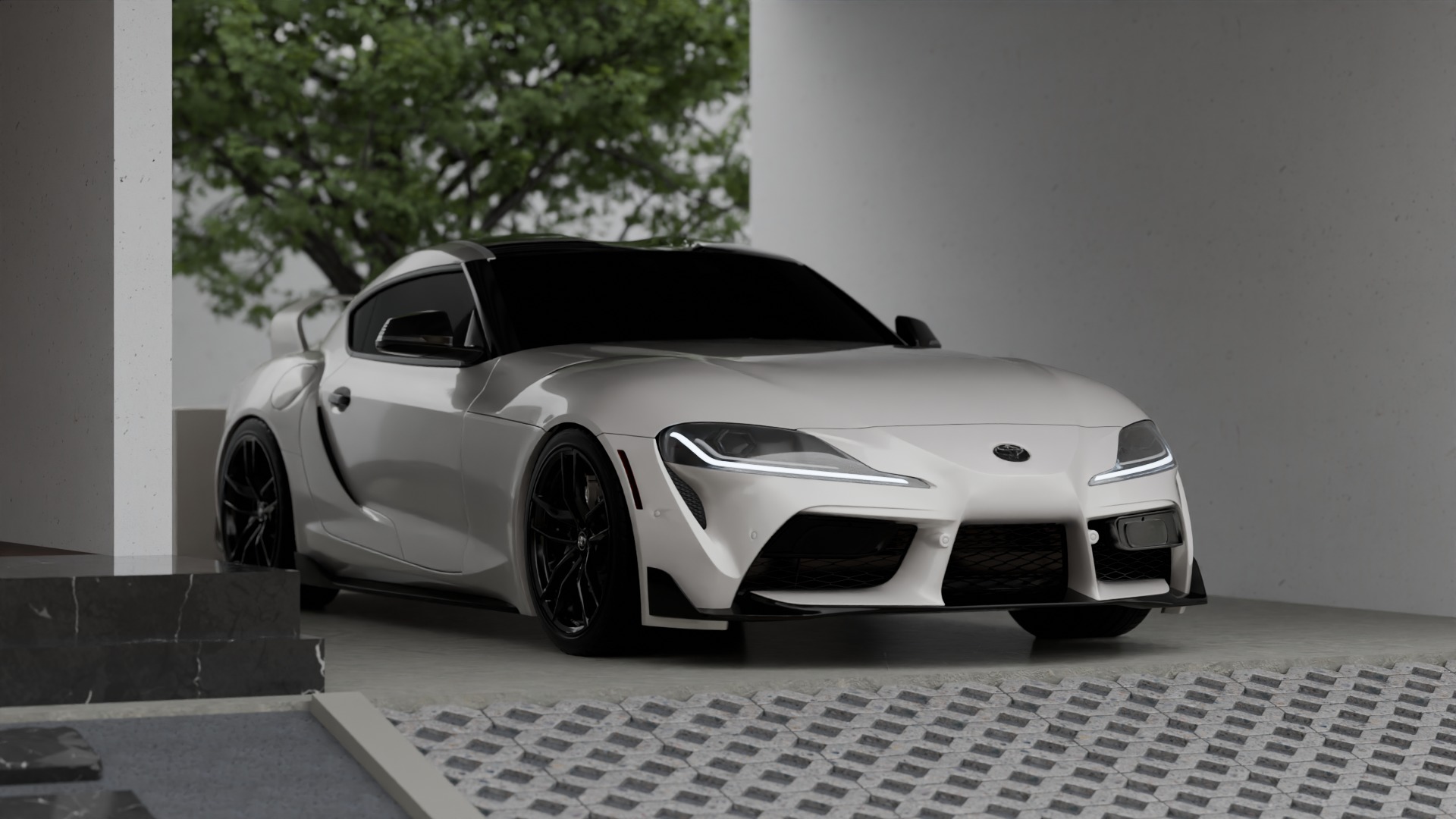 Exterior Car Scene 3D Model 3D model_1