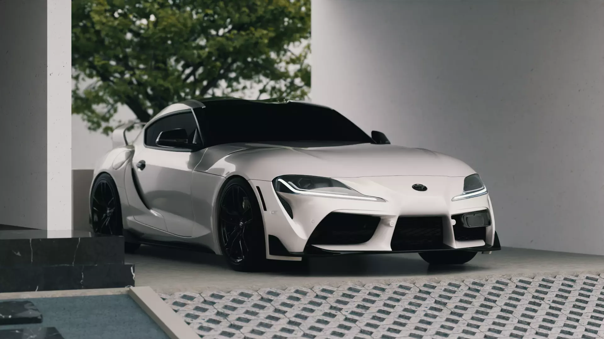 Exterior Car Scene 3D Model 3D model_0