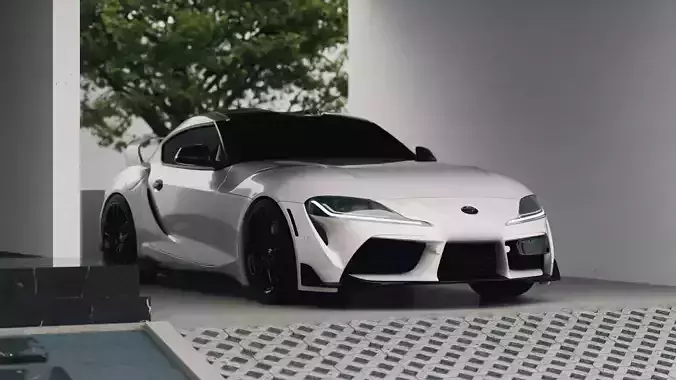 Exterior Car Scene 3D Model