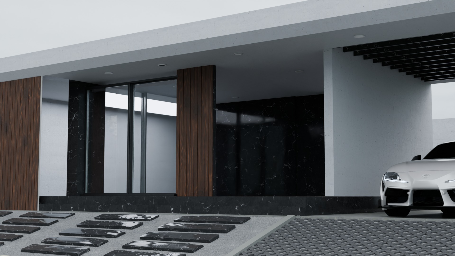 Exterior Car Scene 3D Model 3D model_7