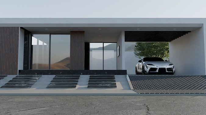 Exterior Car Scene 3D Model 3D model 6
