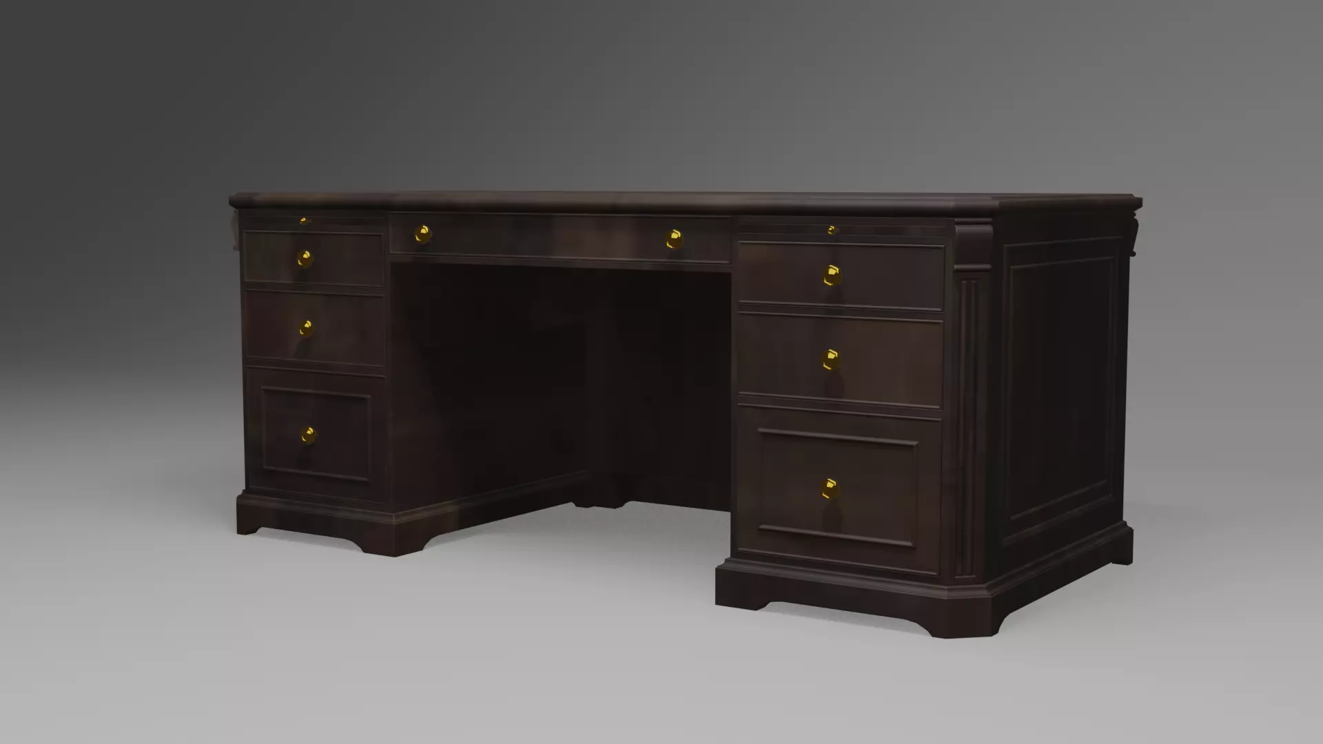 Bureau bois Free 3D model