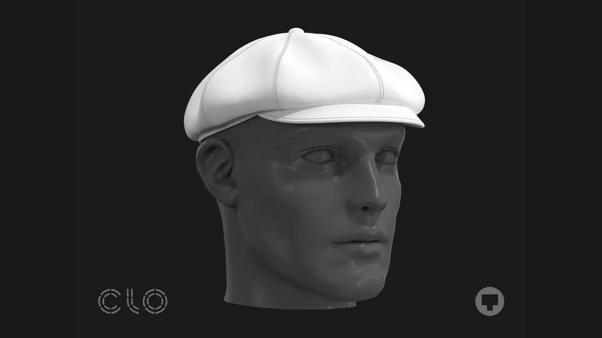 BASIC NEWSBOY CAP mv2 highpoly 3D model_0