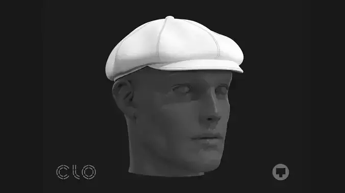 BASIC NEWSBOY CAP mv2 highpoly 3D model BASIC NEWSBOY CAP mv2 highpoly 3D model