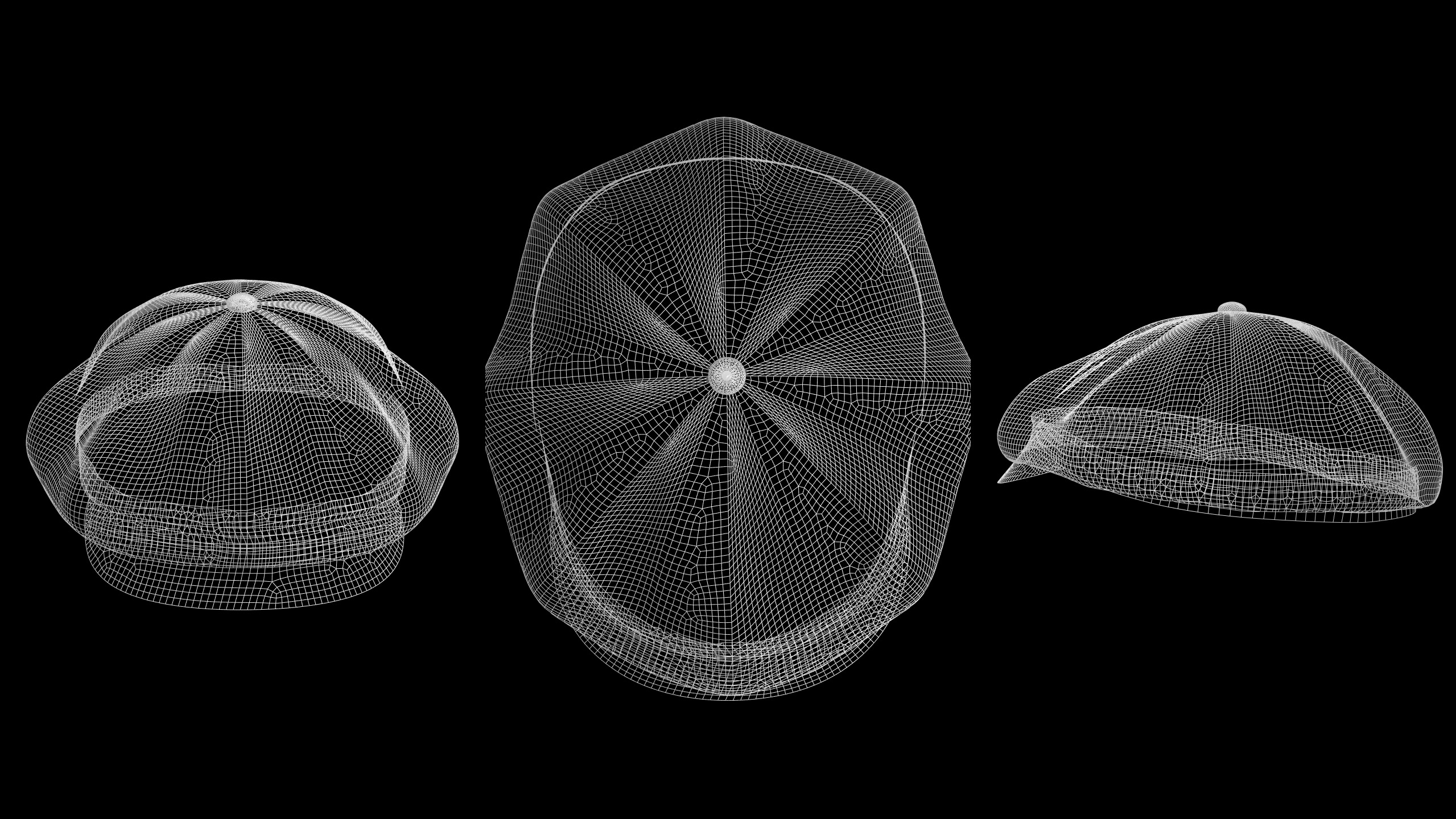 BASIC NEWSBOY CAP mv2 highpoly 3D model_5