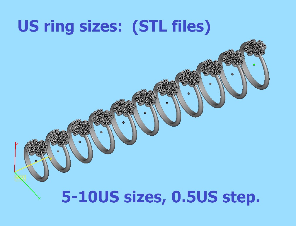 Diamond Clover Ring Lucky Symbol Ring 4 Hearts band 3D print model_8