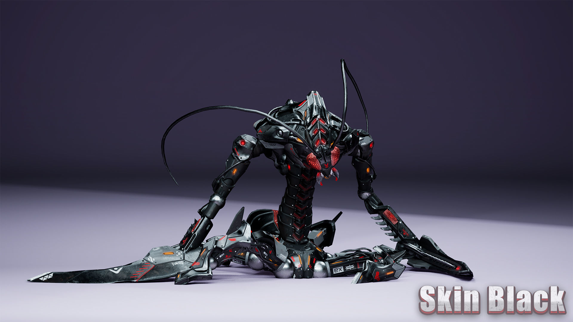 SciFi Insect Mantis Low-poly 3D model_20